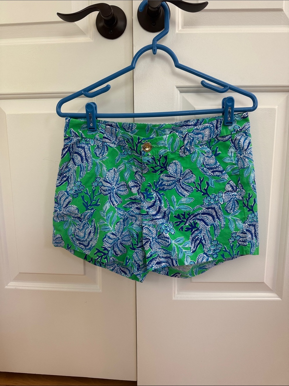 Lilly Pulitzer Green and blue Floral Print Shorts